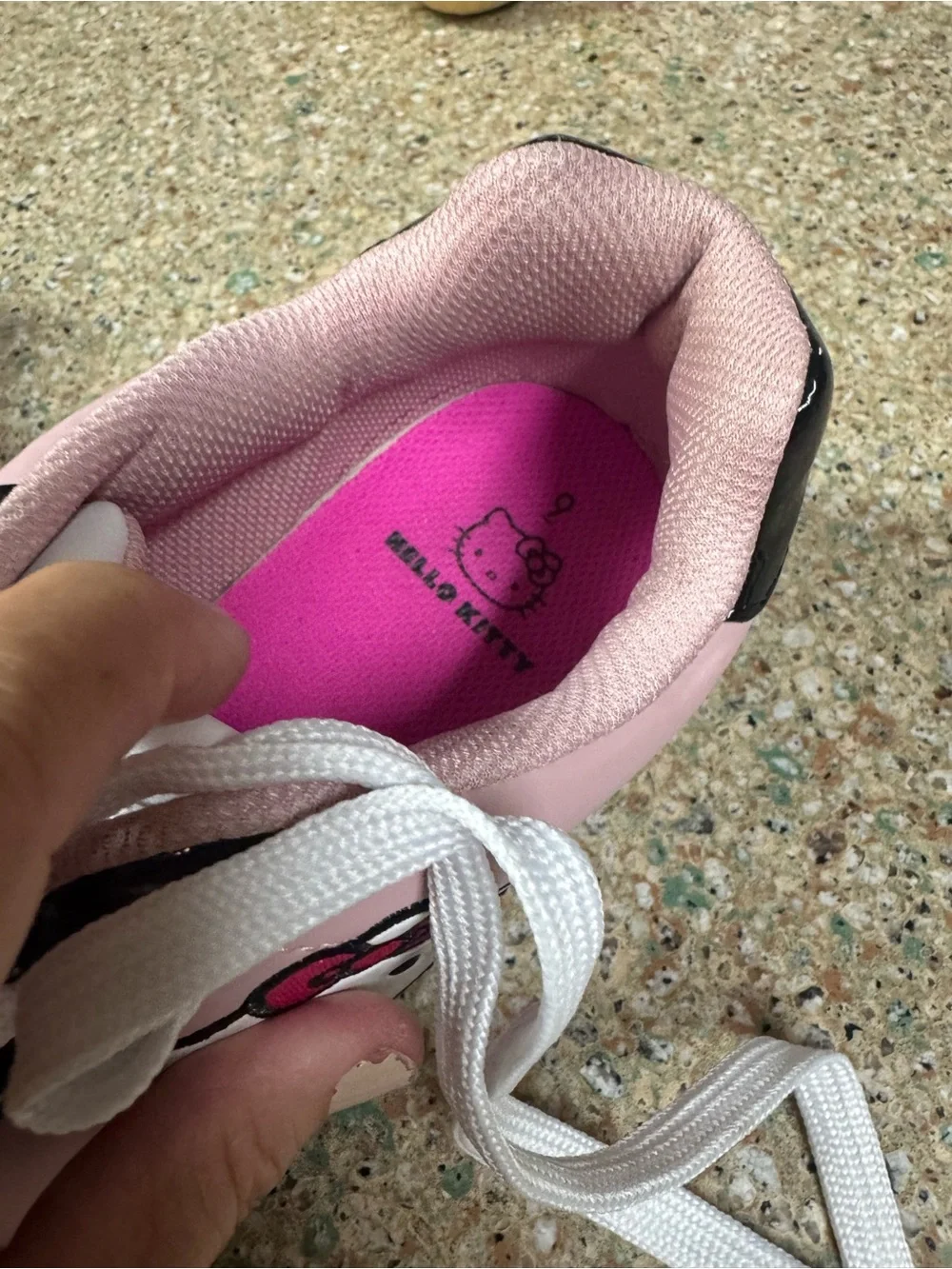 Hello Kitty Pink Womens 9 Lace-Up Sneakers